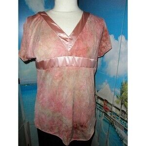 NEW by REBOUND LA, PRETTY APRICOT, PEACH BLOUSE, TOP SIZE XL V-NECK, MADE IN USA